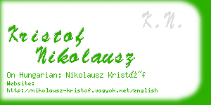 kristof nikolausz business card